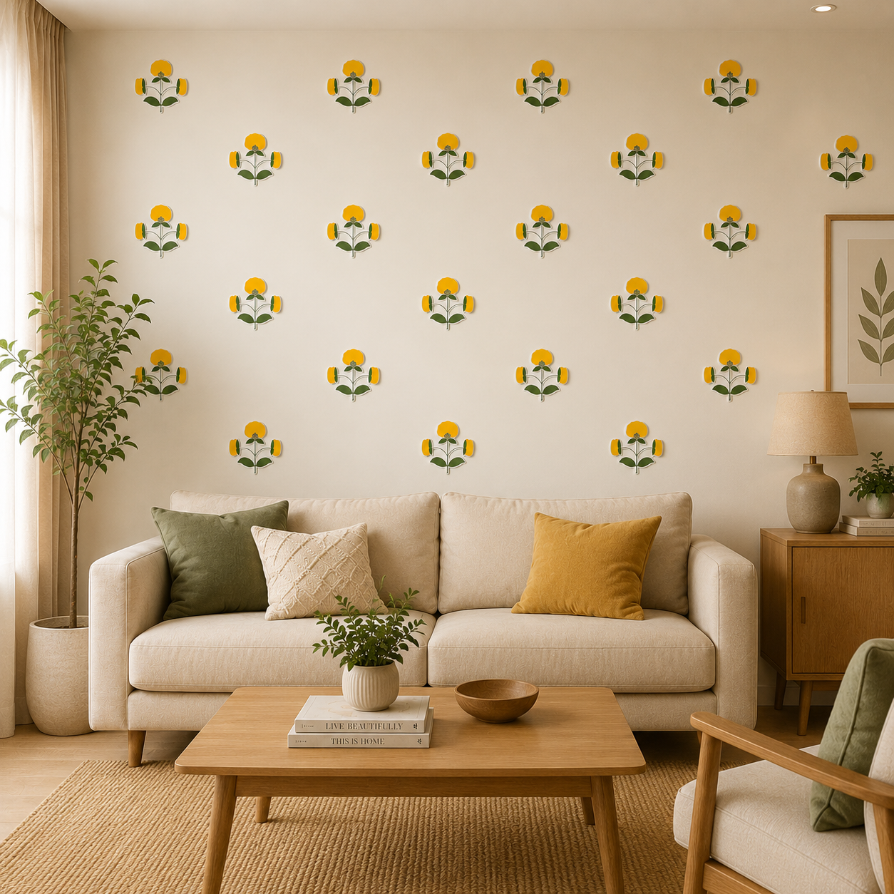 DIY Floral Wall Tile Stickers