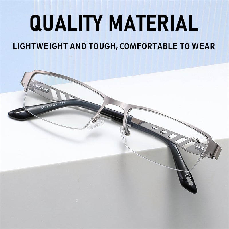 Stainess Steel Ultra - Light Multi - Focal  Photochromic Reading Glasses