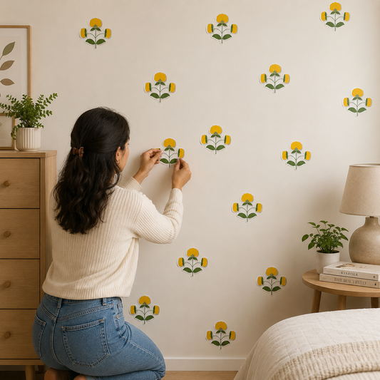 DIY Floral Wall Tile Stickers