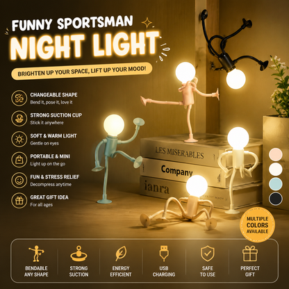 Flexible Cartoon Night Light – Portable & Bendable Desk Lamp