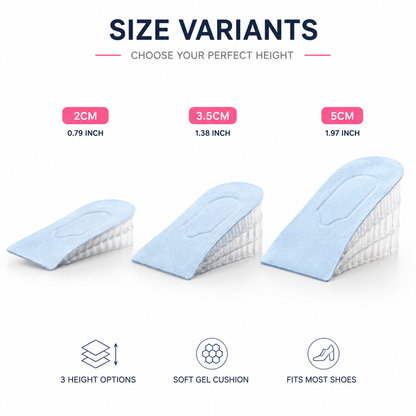 Adjustable Height Increase Insole Cushion