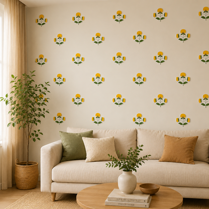 DIY Floral Wall Tile Stickers