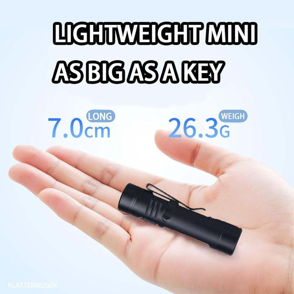 Multifunctional Mini Flashlight Keychain Made of Aluminum Alloy ( Lighter + 8 Light modes )
